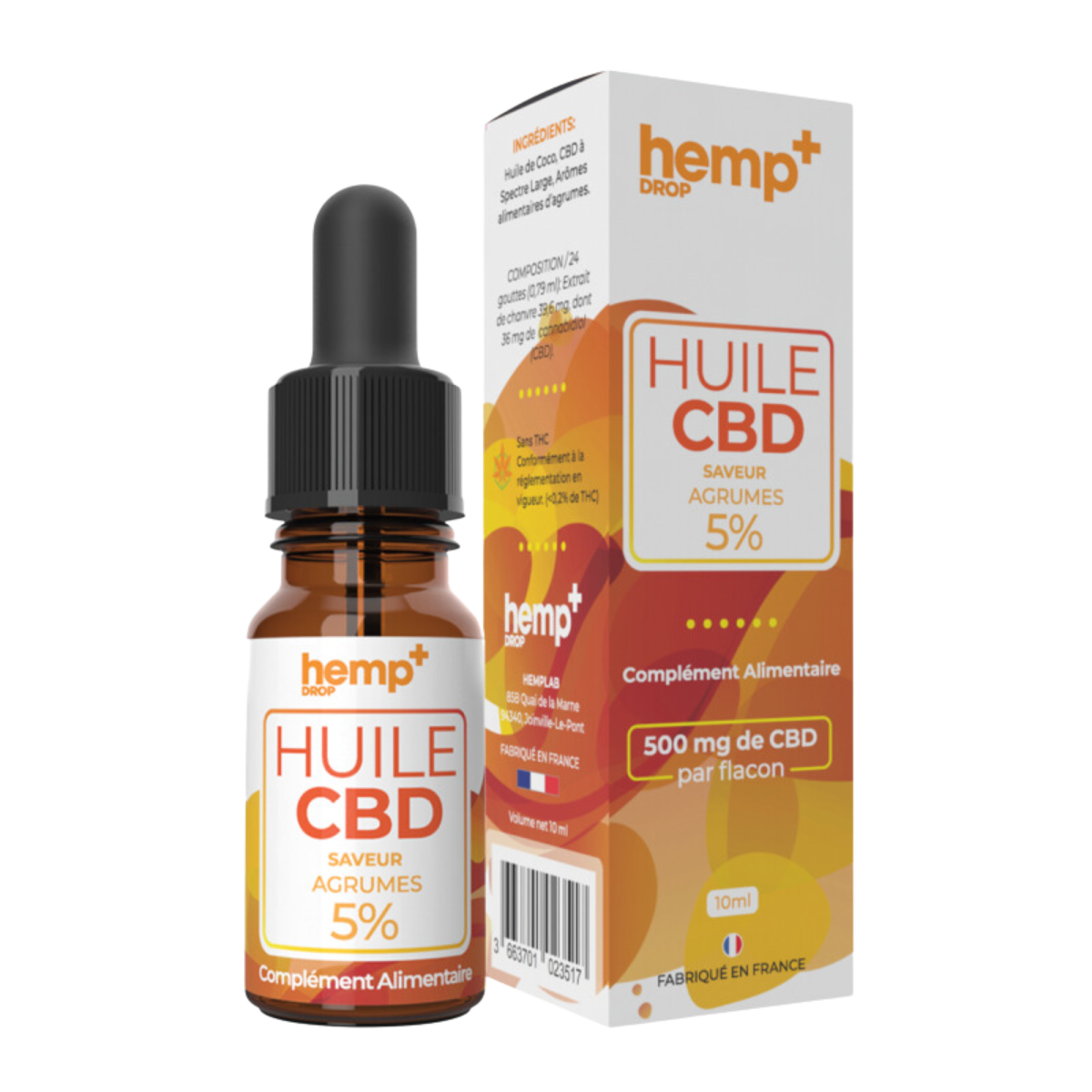 Huile CBD Agrumes - 10ml - La Tisanerie